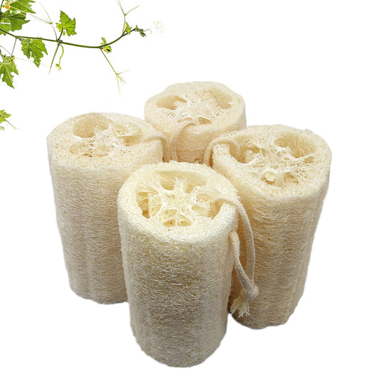 UOPTY Shower Natural Loofah Bath Sponge, Exfoliating Body Luffa for Clean Skin, Scrubbing Sponge for Kitchen(4 Pcs) White Beauty and Personal Care UOPTY