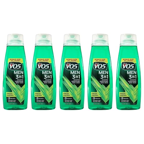 Alberto VO5 3-in-1 Fresh Energy Shampoo Conditioner and Body Wash for Unisex - 15 oz Body Wash - Pack of 5