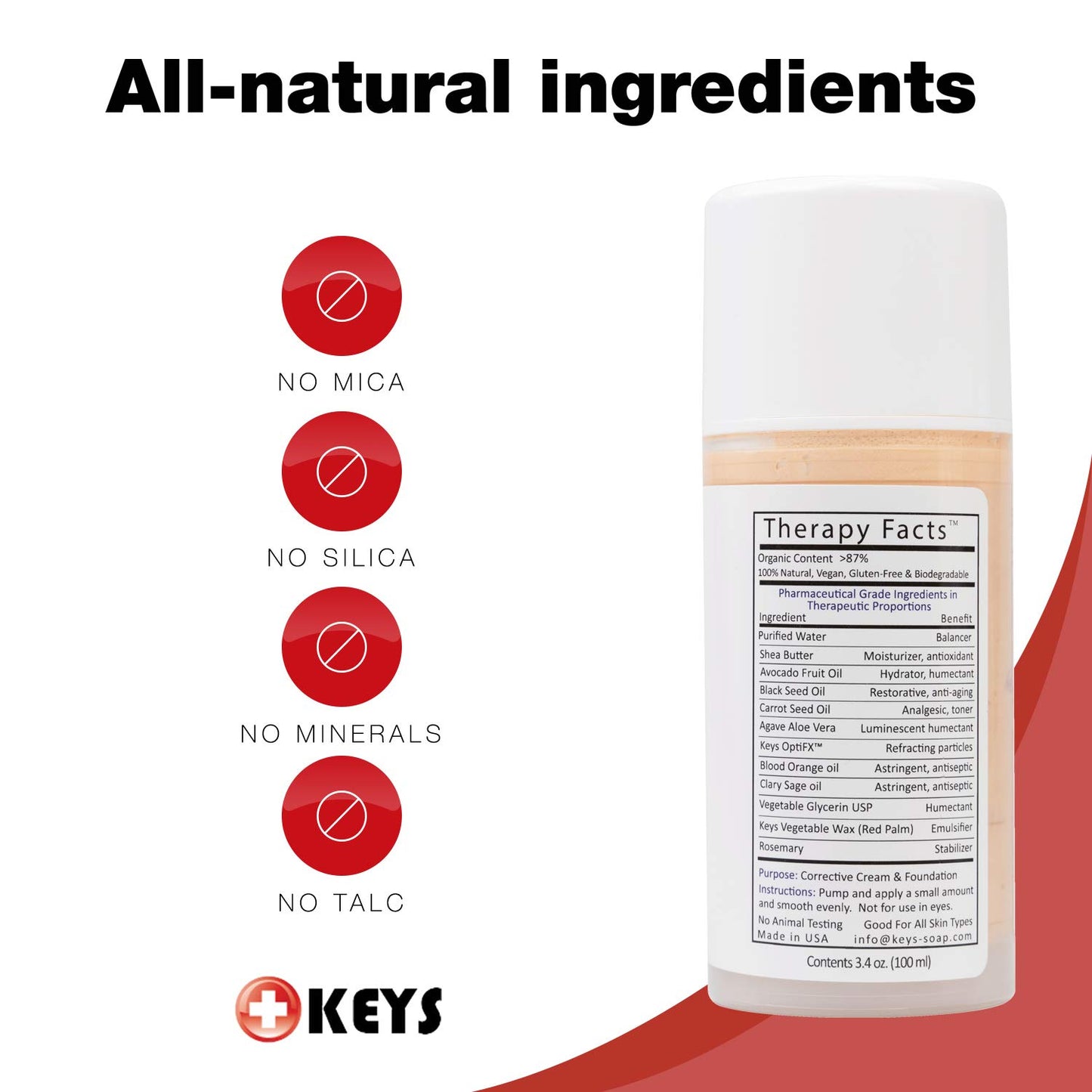 Keys Care KPRO Hydrating Tinted Correction Cream with OptiFX Adaptive Color Technology | Moisturize, Smooth, and Fill Fine Lines| 100% All-Natural