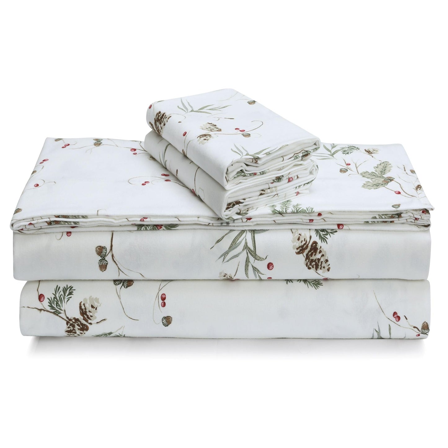 Tribeca Living 100% Cotton King Pillowcase Set, Ultra-Soft Portuguese Flannel Bedding, Envelope Closure, 170-GSM Cozy Flannel, Two Pillowcases,