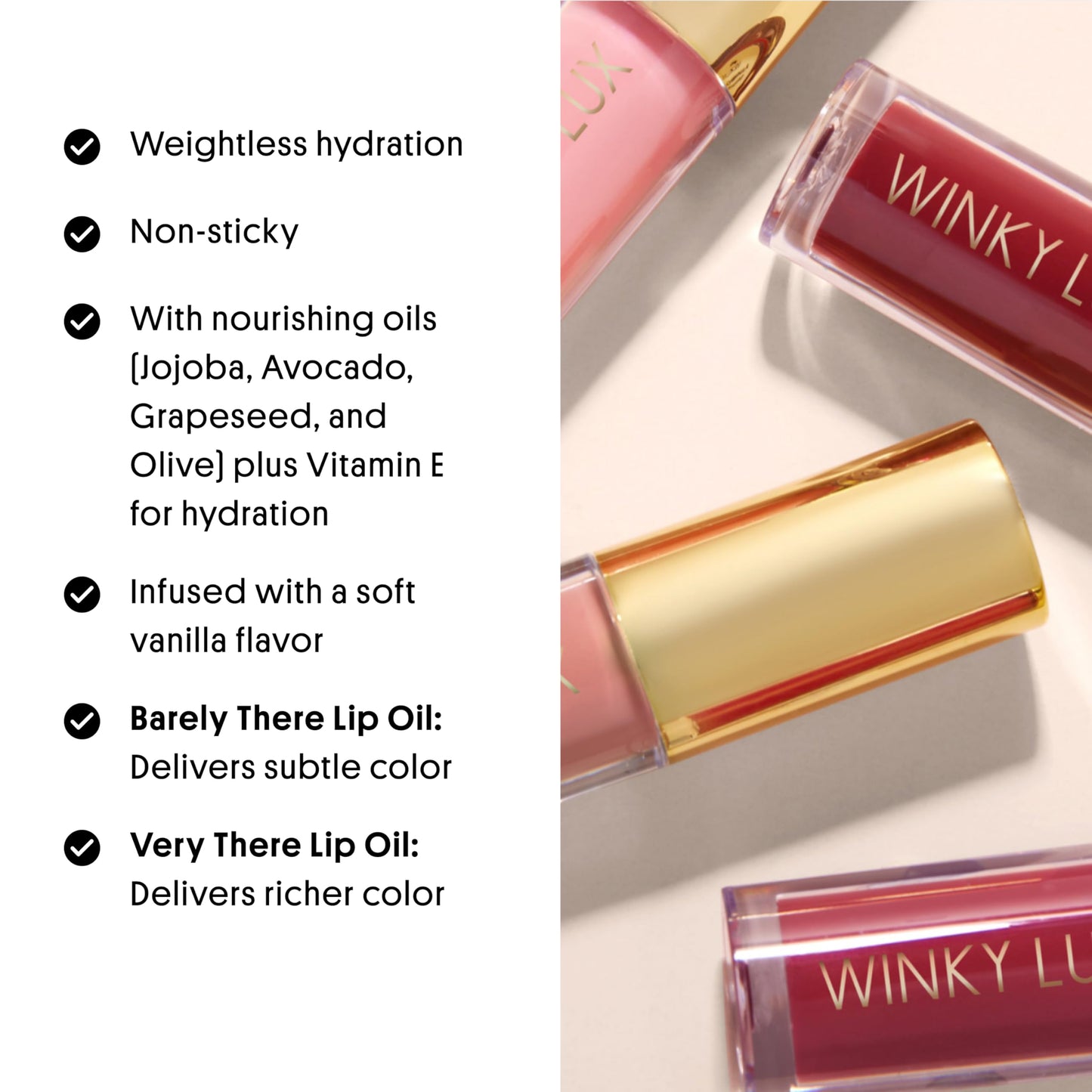 Winky Lux Birthday Cake Barely There Sheer Tinted Lip Oil - Hydrating, Shimmery Gloss, Non-Sticky, Long-Lasting Balm with Jojoba Oil & Vanilla Scent