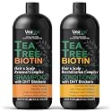 Tea Tree Oil Shampoo and Conditioner Set with Biotin, DHT Blockers, Itchy Scalp Relief, Supports Thicker-Looking Hair, Cleanses Dandruff & Buildup