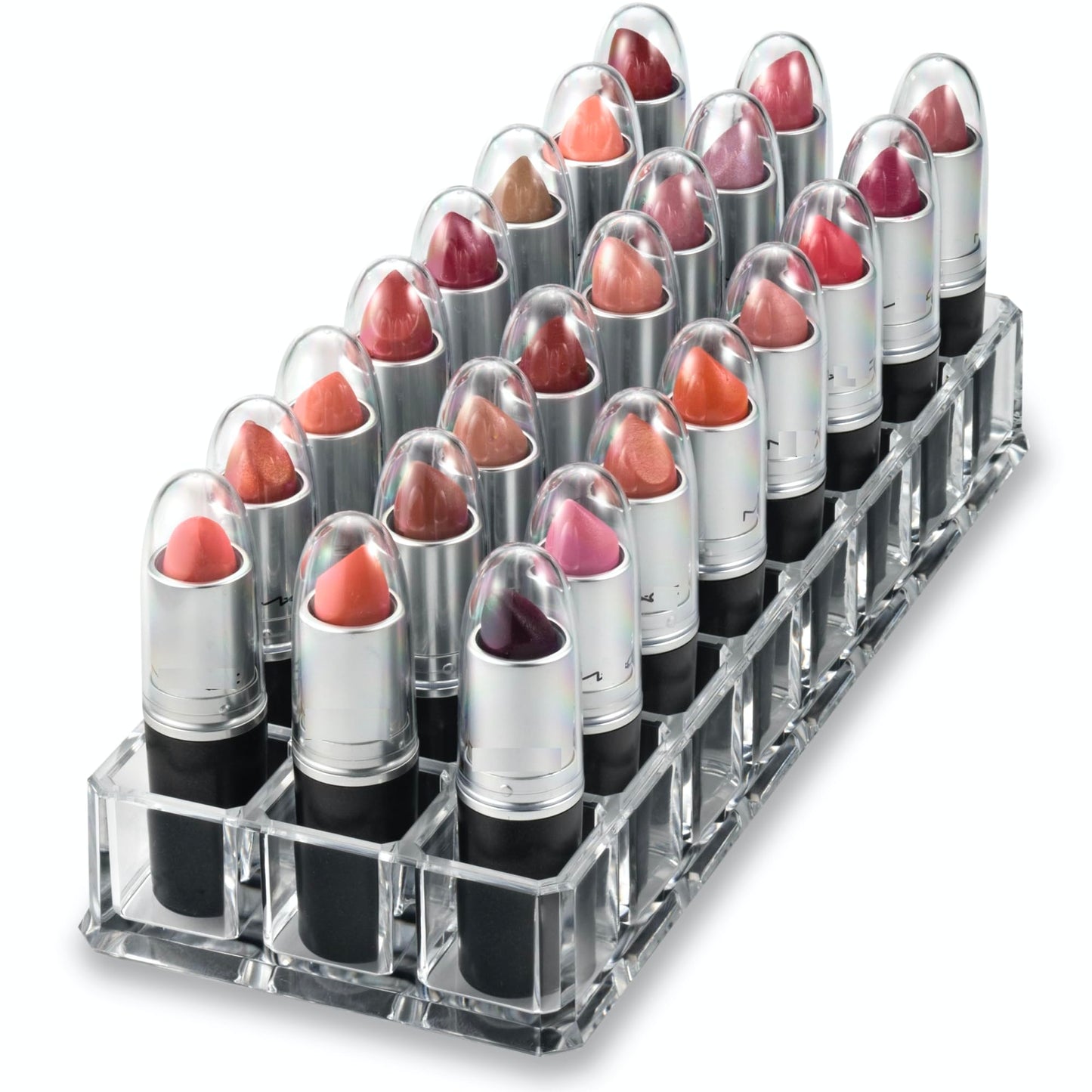 byAlegory Clear Lipstick Caps Compatible With MAC - Replaces Original Cap To See Your Favorite Lipstick Color Easily (24 Caps)