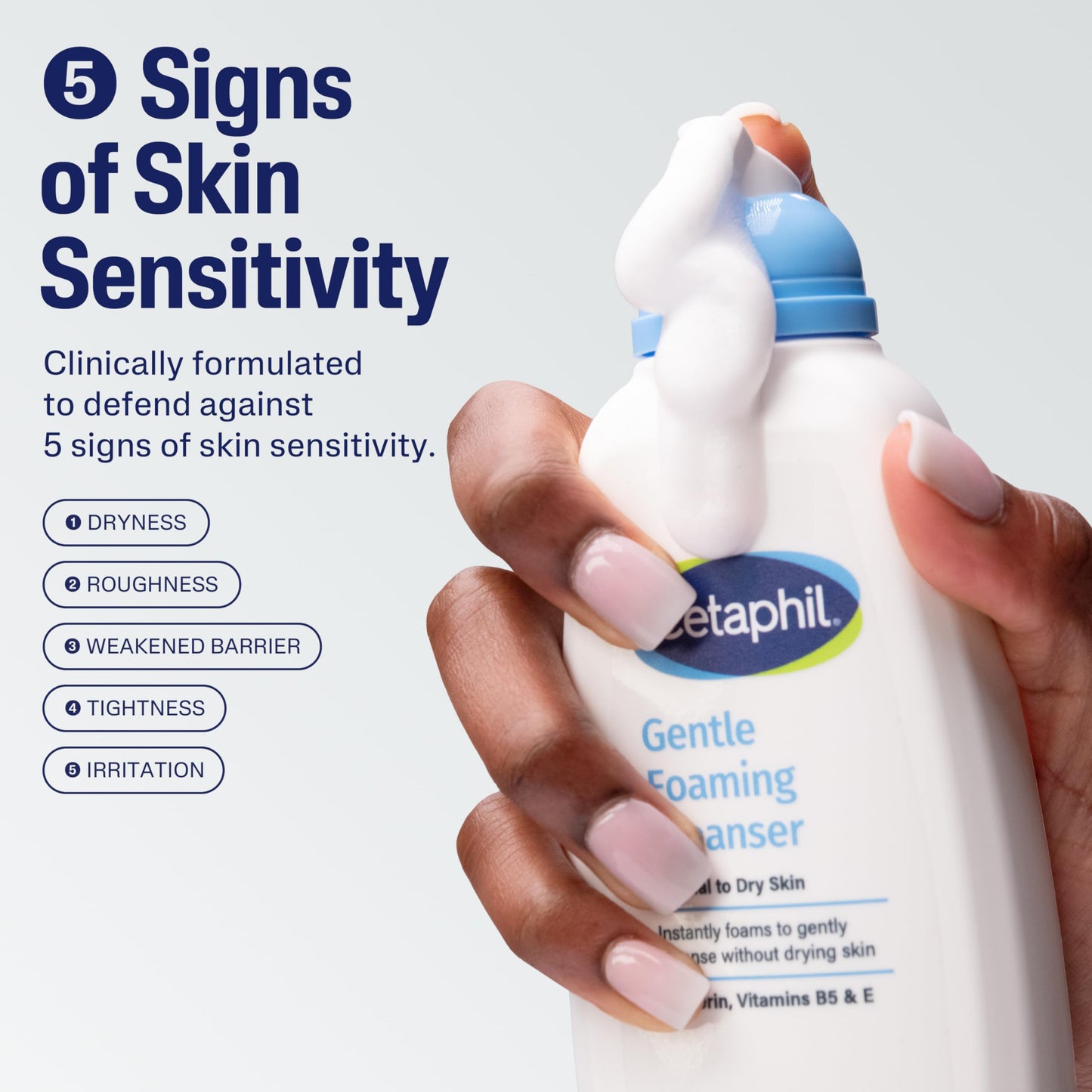 Cetaphil Oil Free Gentle Foaming Cleanser For Dry to Normal, Sensitive Skin, 8oz Pack of 2, Made with Glycerin and Vitamins B5 and E, Dermatologist