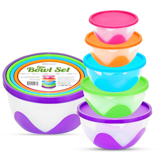 Southern Homewares 5-Piece Plastic Food Storage Containers with Lids - Airtight, BPA-Free, Stackable Silicone Containers in Multiple Sizes…