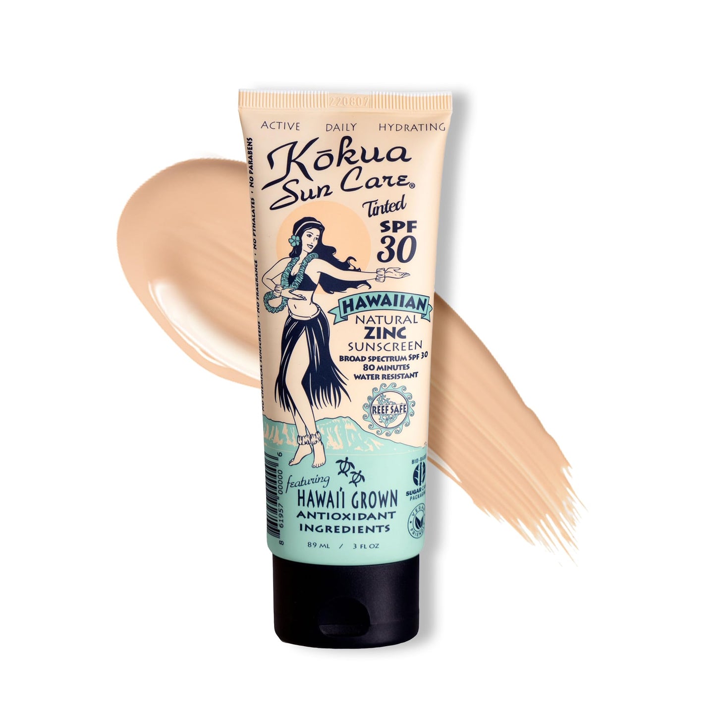 Kokua Sun Care Hawaiian Reef Safe SPF 30 | Zinc Oxide | Tinted Mineral for Face & Body | Sun Protection | Water Resistant | Chemical Free | Natural