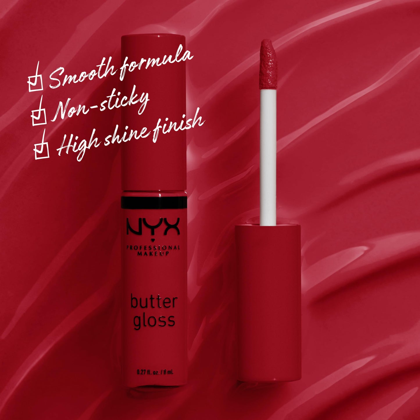 NYX PROFESSIONAL MAKEUP Butter Gloss, Non-Sticky Lip Gloss - Rocky Road (Wine)
