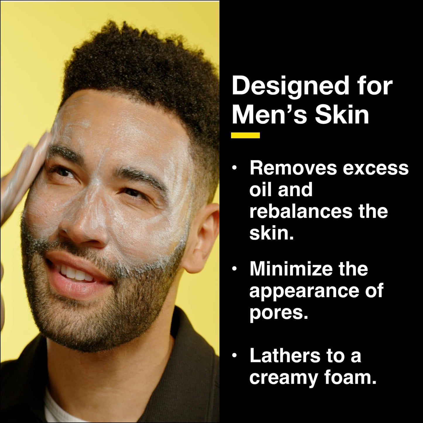 Lumin Charcoal Face Wash for Men - Daily Detox Cleanser, Hydrating Face Wash, Gently Removes Dirt & Oil, Unclogs Pores, Exfoliates, Refreshing