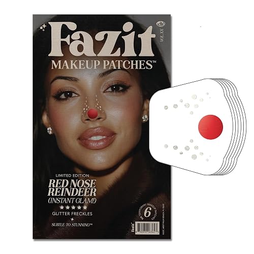 Fazit Makeup Patches - Red Nose Speckles - Glow Up Make-Up Patches - Cute Glitter Makeup Accessories for Women - Cosmetic Glitter for Face
