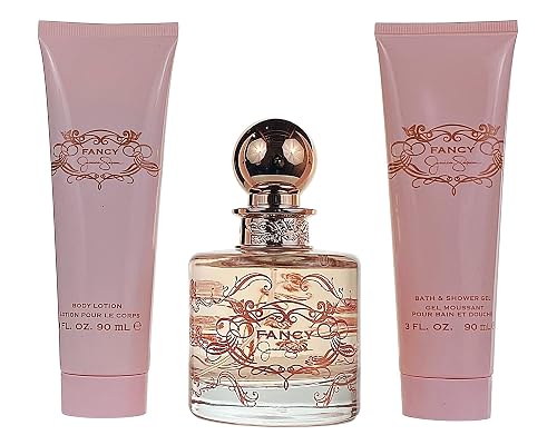Fancy for Women by Jessica Simpson 3 PC Gift Set (EDP 3.4 oz + B/L 3 oz + S/G 3 oz)