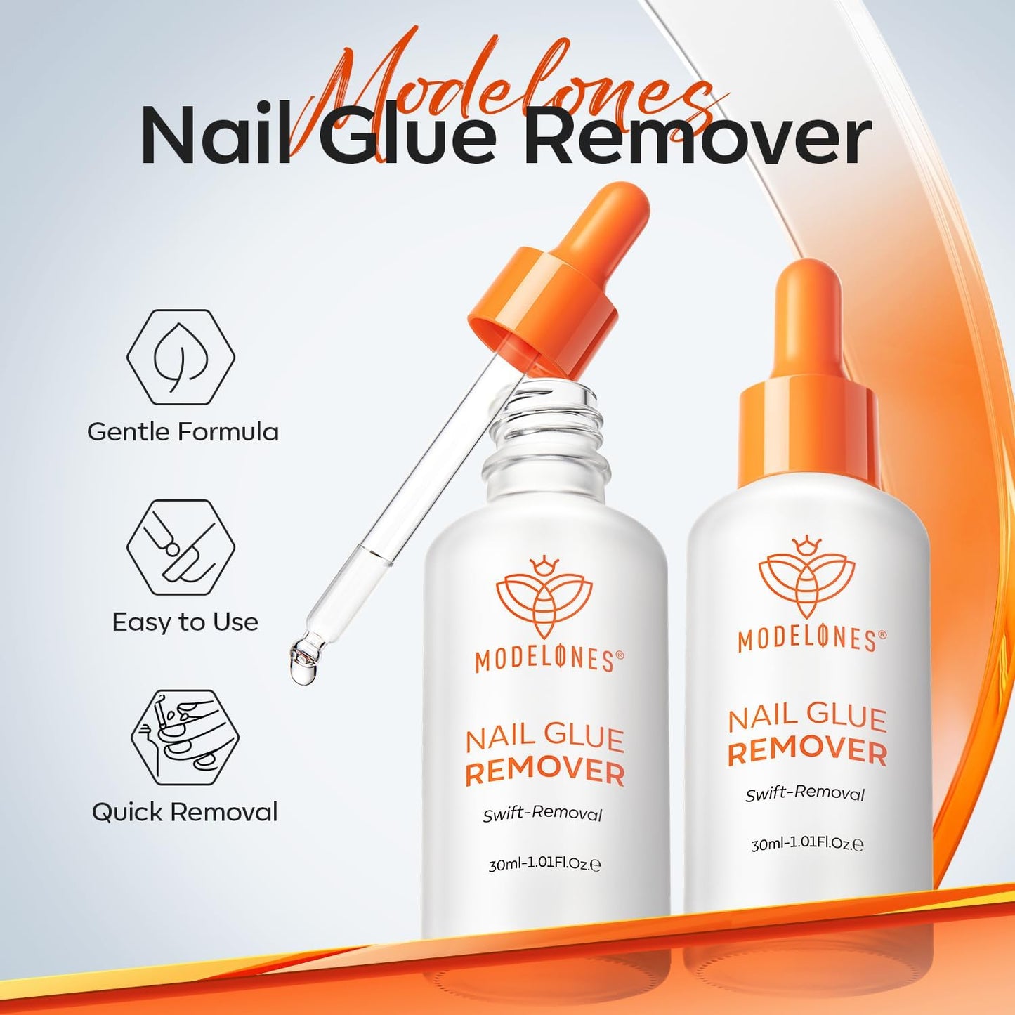 modelones 30 ML Nail Glue Remover for Press On Nails Base Top Coat, Upgrade Clear Stick On Nails Remover for Acrylic Tips Beauty and Personal Care modelones