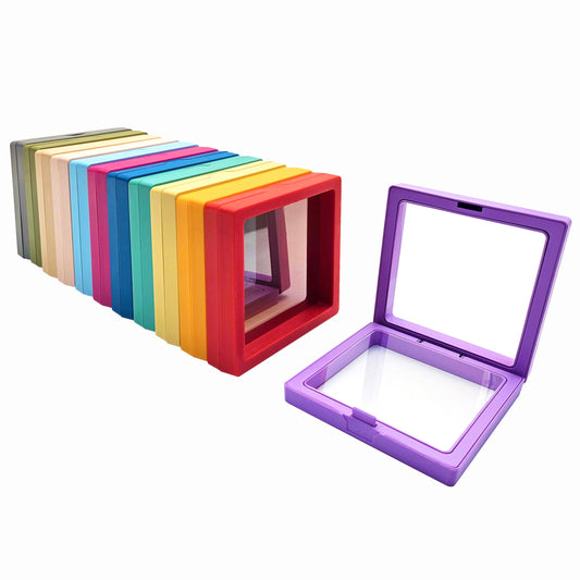 Ailison 12PCS 3D Floating Frame Display Stand, Jewelry Box, Gift Box, Ornament Organizer, Small Travel Jewelry Box, PE Film Anti-Oxidation, Suspended…