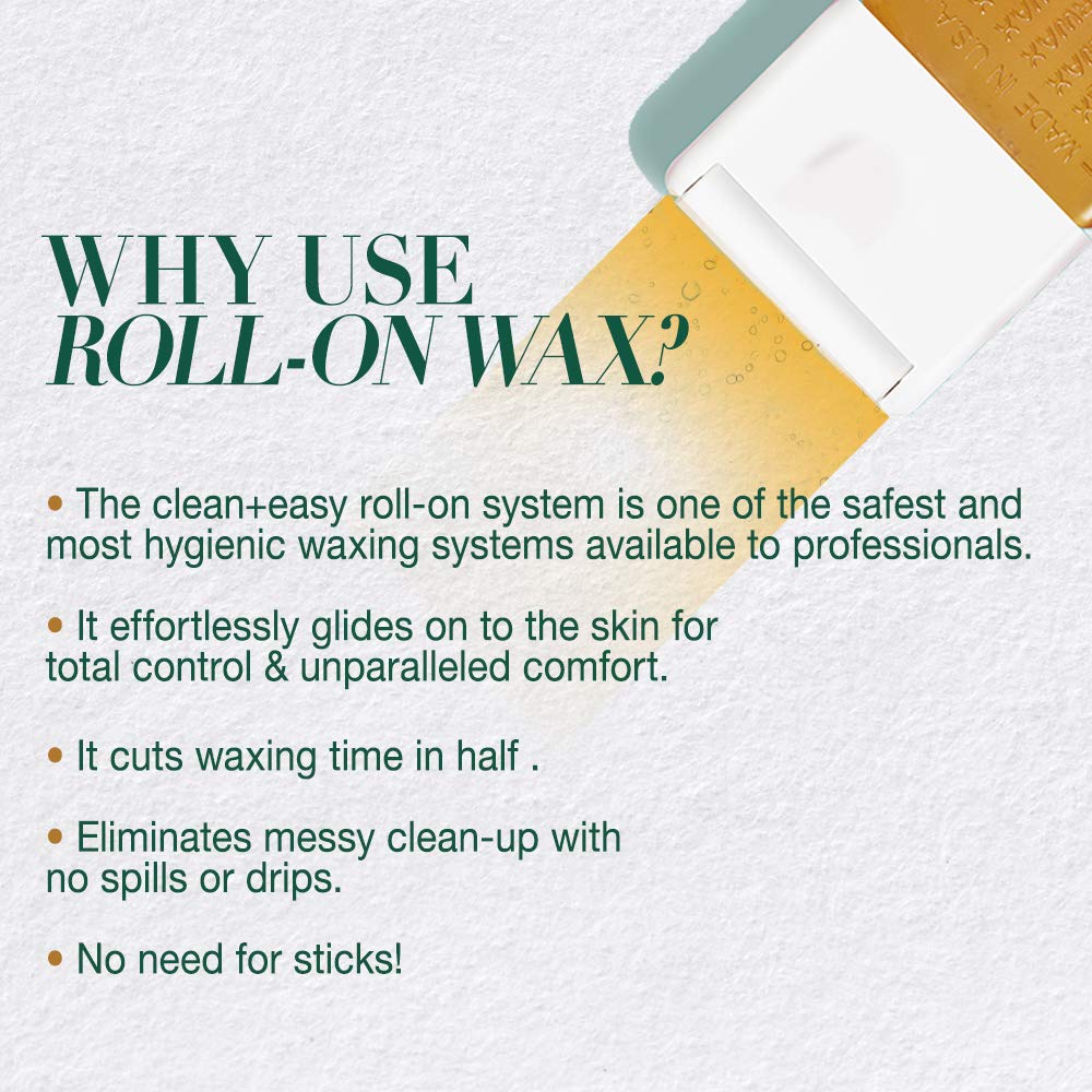 Clean + Easy Roller Heads for Waxing, Large - 2 Packs of 3 Roller Heads Each, Ideal for Legs, Arms, Back, Chest, Shoulders, and Thighs, Even Beauty and Personal Care Clean + Easy