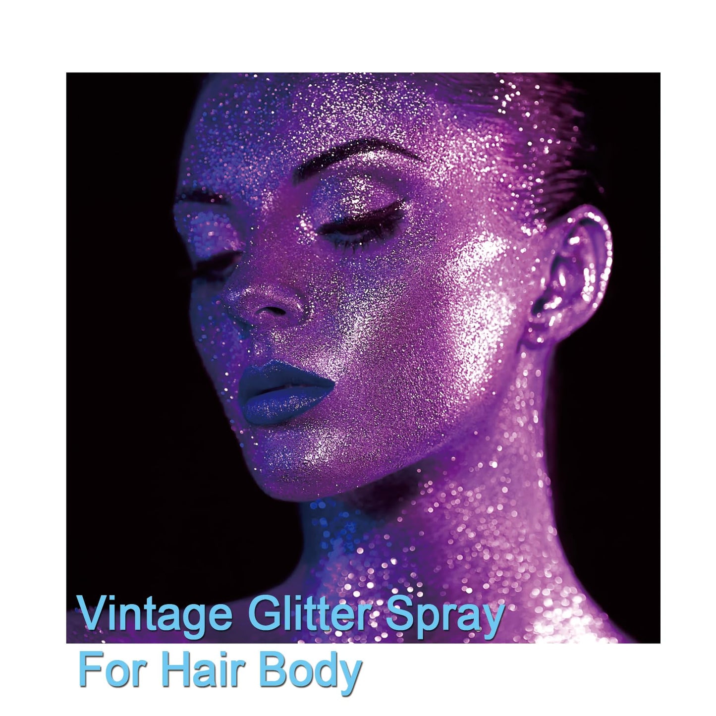 Body Glitter Spray, Purple Glitter Spray for Hair and Body, Include 1 Jar of Refills