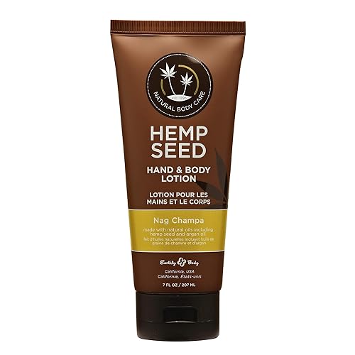 Hemp Seed Hand & Body Lotion, Nag Champa Scent - 7 Fl Oz - Soothe Dry Skin - Argan Oil, Hemp Seed Oil - Light, Non-Greasy Formula - Vegan & Cruelty