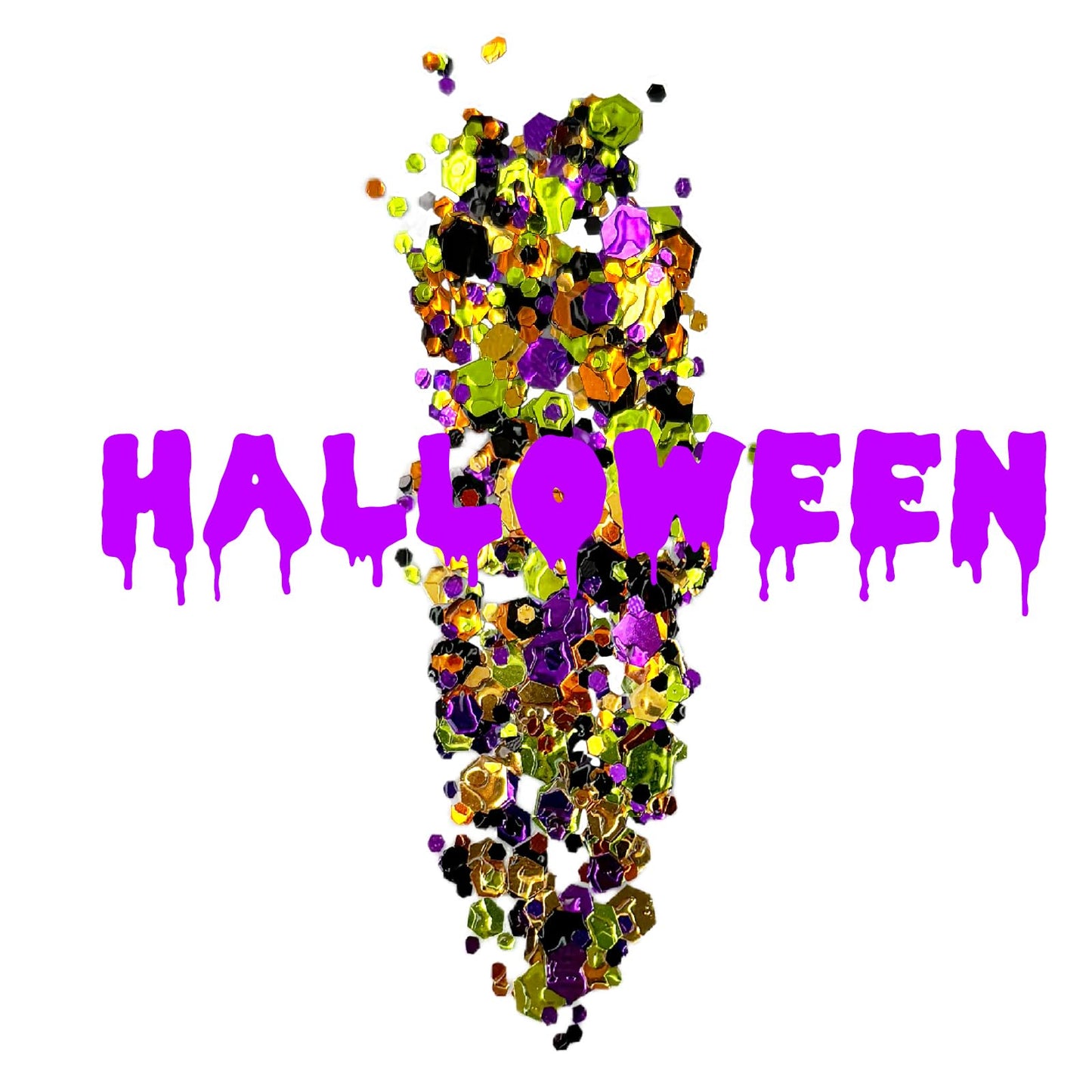 Halloween Glitter Gel for Body, Face, Hair and Lip, Color Changing Glitter Gel Under Light (Halloween)