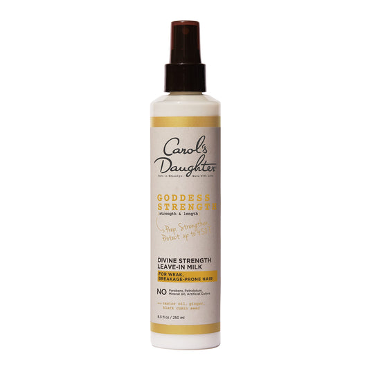 Carol's Daughter Leave In Conditioner, 8.5 Fluid Ounces, Goddess Strength Divine Strength Hair Milk with Castor Oil for Weak, Wavy, Coily and Curly