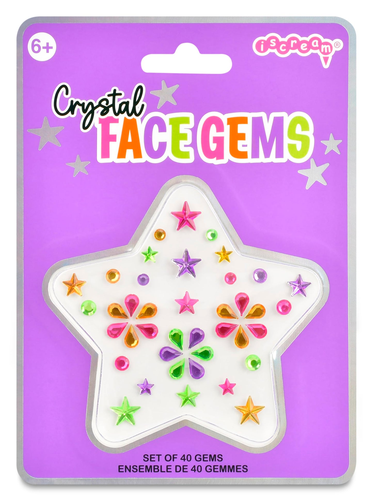 iscream Boho Star 40 Piece Face and Body Gem Sticker Set