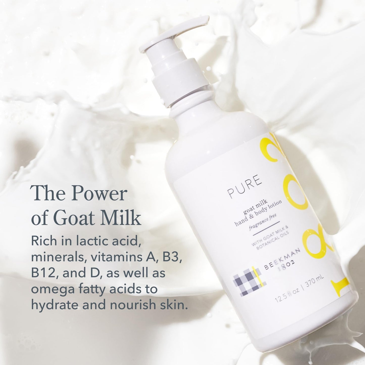 Beekman 1802 Goat Milk Lotion - Body Lotion & Hand Lotion for Dry Skin, Lightweight Non-Greasy Formula with Shea Butter & Jojoba Oil, Cruelty Free