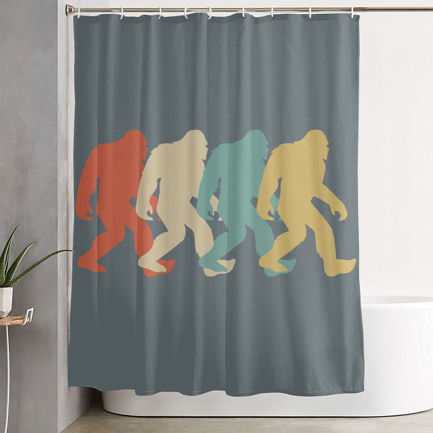 MOCSONE Retro Bigfoot Sasquatch Elegant Polyester Shower Curtain Water-Repellent Shower Curtains Bathroom Sets for Home/Hotel Decor 60inx72in