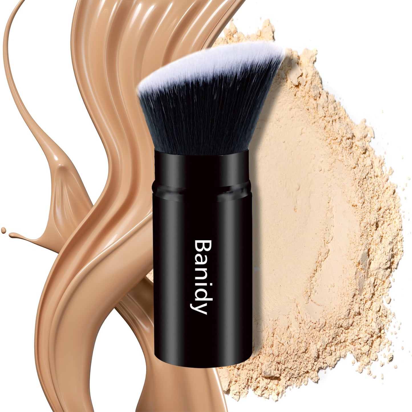 Makeup Brush Kabuki Face Brushes Retractable Travel Blush Kabuki Brush Portable Flawless for Foundation, Powder Blush, Bronzer, Buffing, Liquid