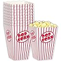 Unique 59022 Movie Theater Red and White Striped Popcorn Boxes, 10 Ct.