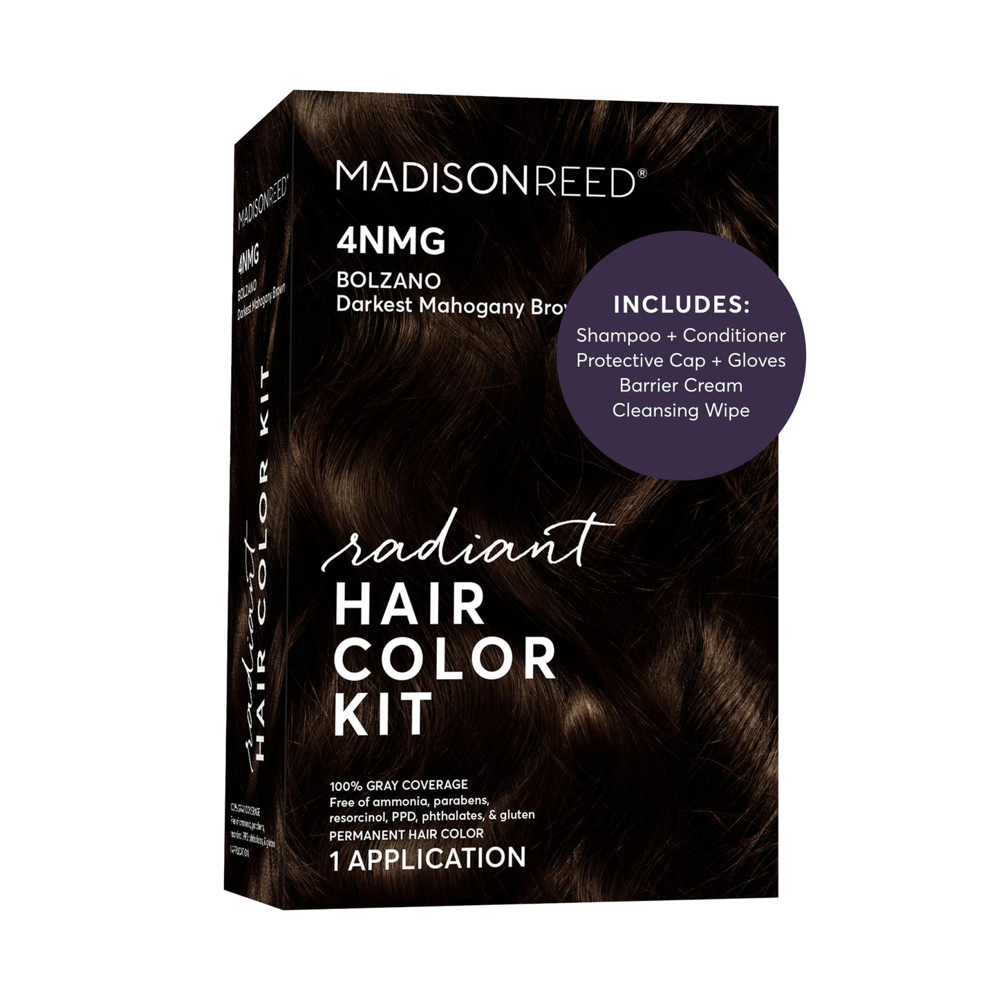 Madison Reed Radiant Hair Color Kit - 4NMG Darkest Chocolate Brown with Warm Mahogany Tones (Bolzano), Permanent Hair Dye, Superior Gray Coverage