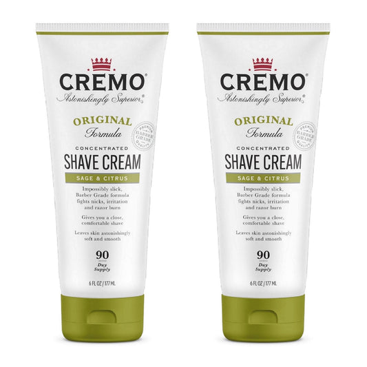 Cremo Barber Grade Sage & Citrus Shave Cream, Astonishingly Superior Ultra-Slick Shaving Cream Fights Nicks, Cuts and Razor Burn, 6 Fl Oz (2 Pack) Beauty and Personal Care Cremo