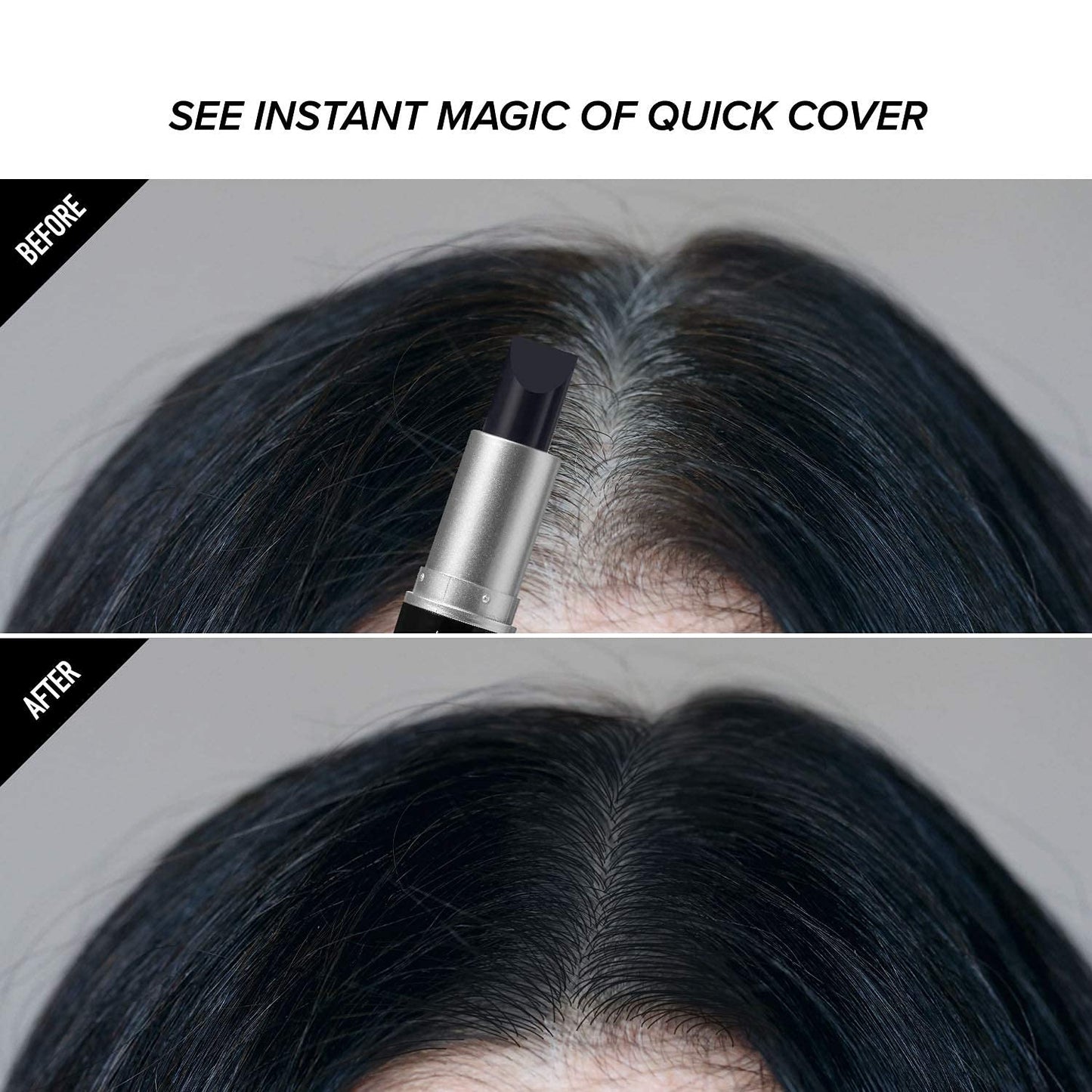 RED by Kiss Quick Cover Root Touch Up Stick, Water-Resistant Temporary Gray Hair Concealer with Brush for Roots and Beard, Long-Lasting Coverage, Easy