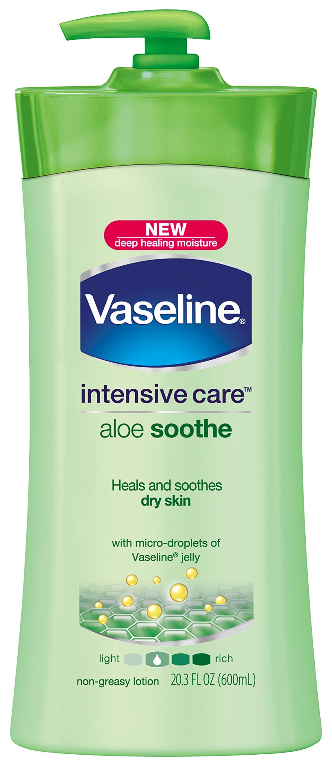 Vaseline Intensive Care Lotion, Aloe Soothe, 20.3 Fl Oz (Pack of 3)
