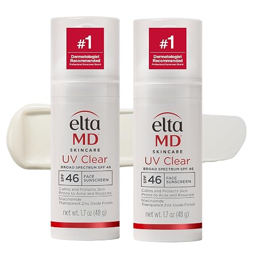 EltaMD UV Clear Face Sunscreen SPF 46, Oil Free for Face with Zinc Oxide, Dermatologist Recommended Sunscreen Lotion, For Acne-Prone Sensitive Skin