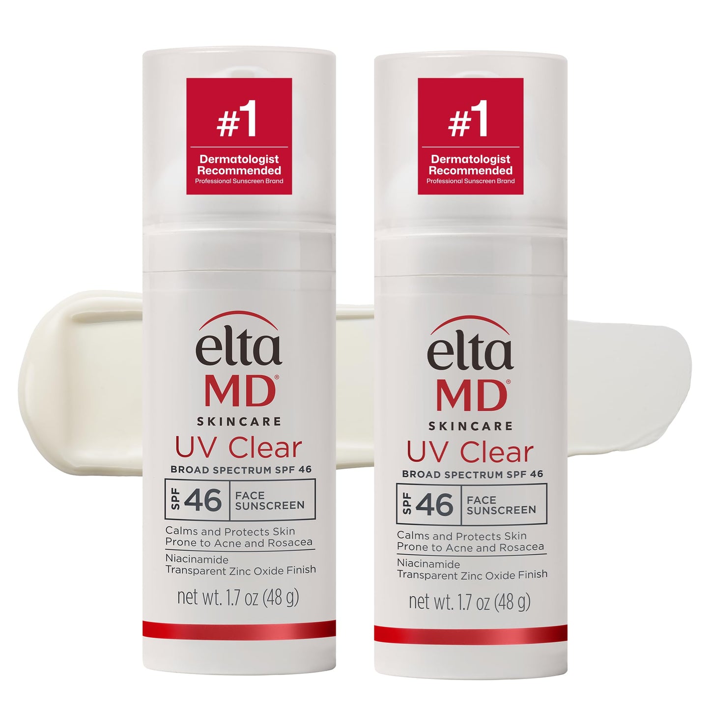 EltaMD UV Clear Face Sunscreen SPF 46, Oil Free for Face with Zinc Oxide, Dermatologist Recommended Sunscreen Lotion, For Acne-Prone Sensitive Skin