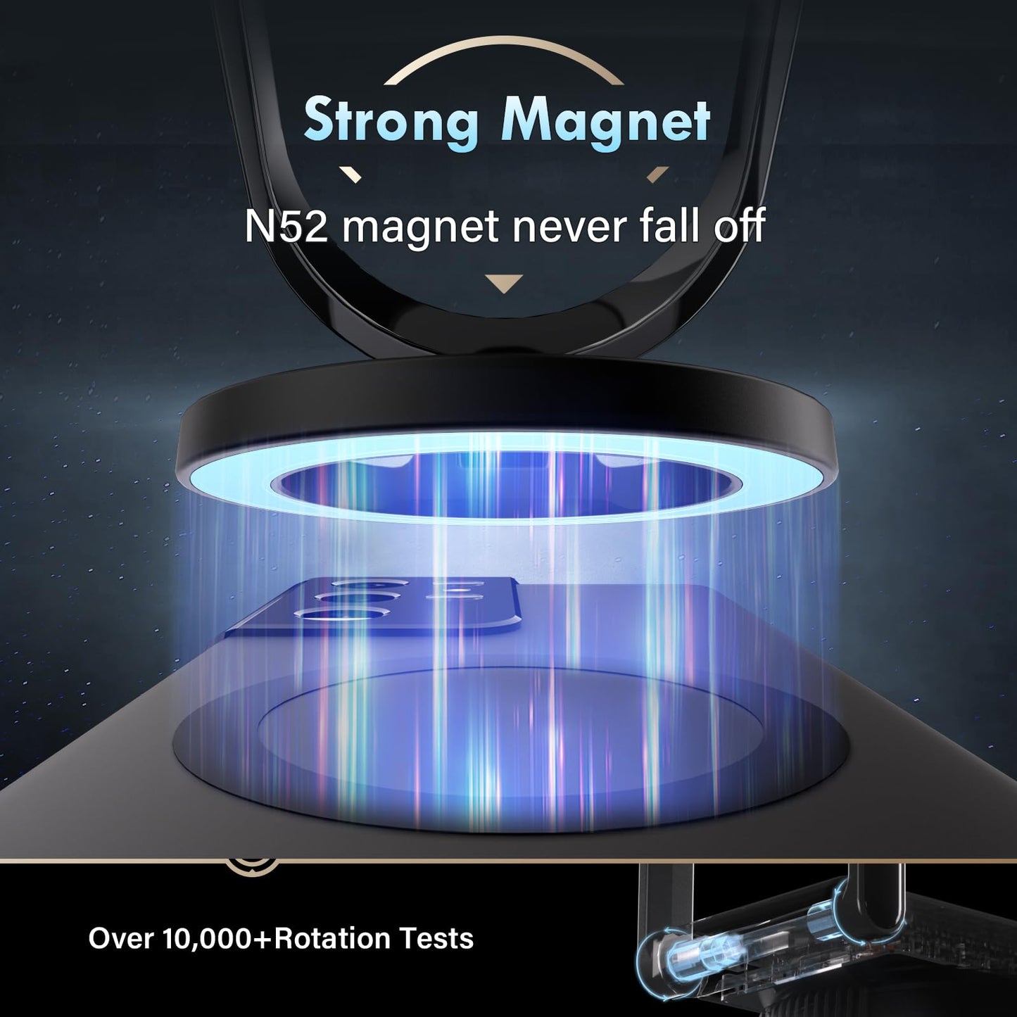 Coverado Magnetic Car Phone Holder, Vacuum Magnetic Phone Holder for Car, 360° Rotation Strong Magnet Car Phone Mount Dash Cell Phone Mount…