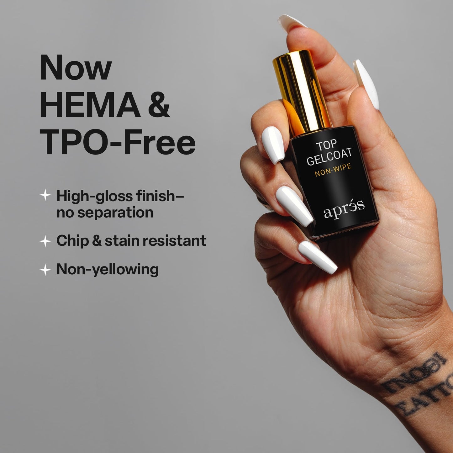 APRÉS Non-Wipe Glossy Top Gelcoat 15ml | HEMA & TPO-Free Gel Nail Polish Soak Off Top Coat Glossy Finish Beauty and Personal Care APRÉS