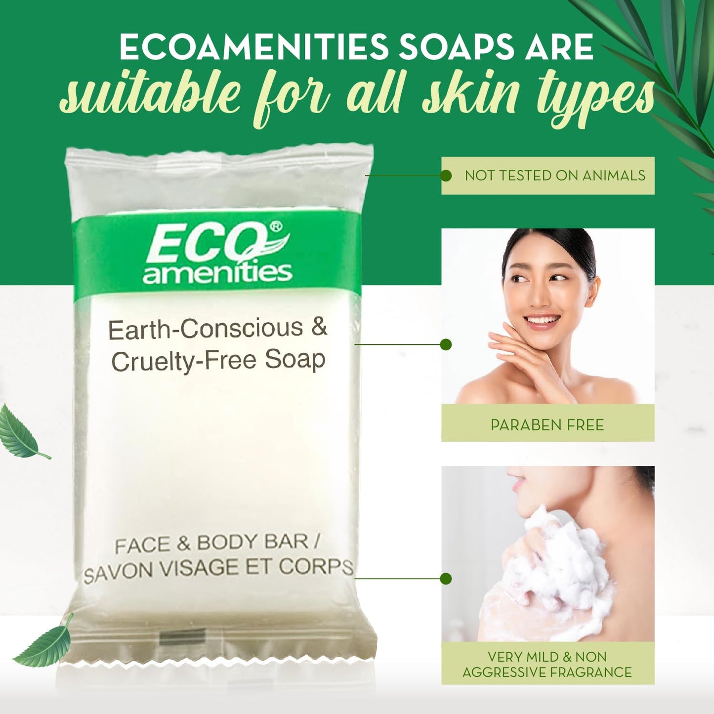 ECO Amenities Travel Size Bar Soap - 400 PACK, 0.5 oz Mini Soap Bars, Hotel Soap Bars, Travel Size Toiletries - Individually Wrapped Bulk Soap Bar