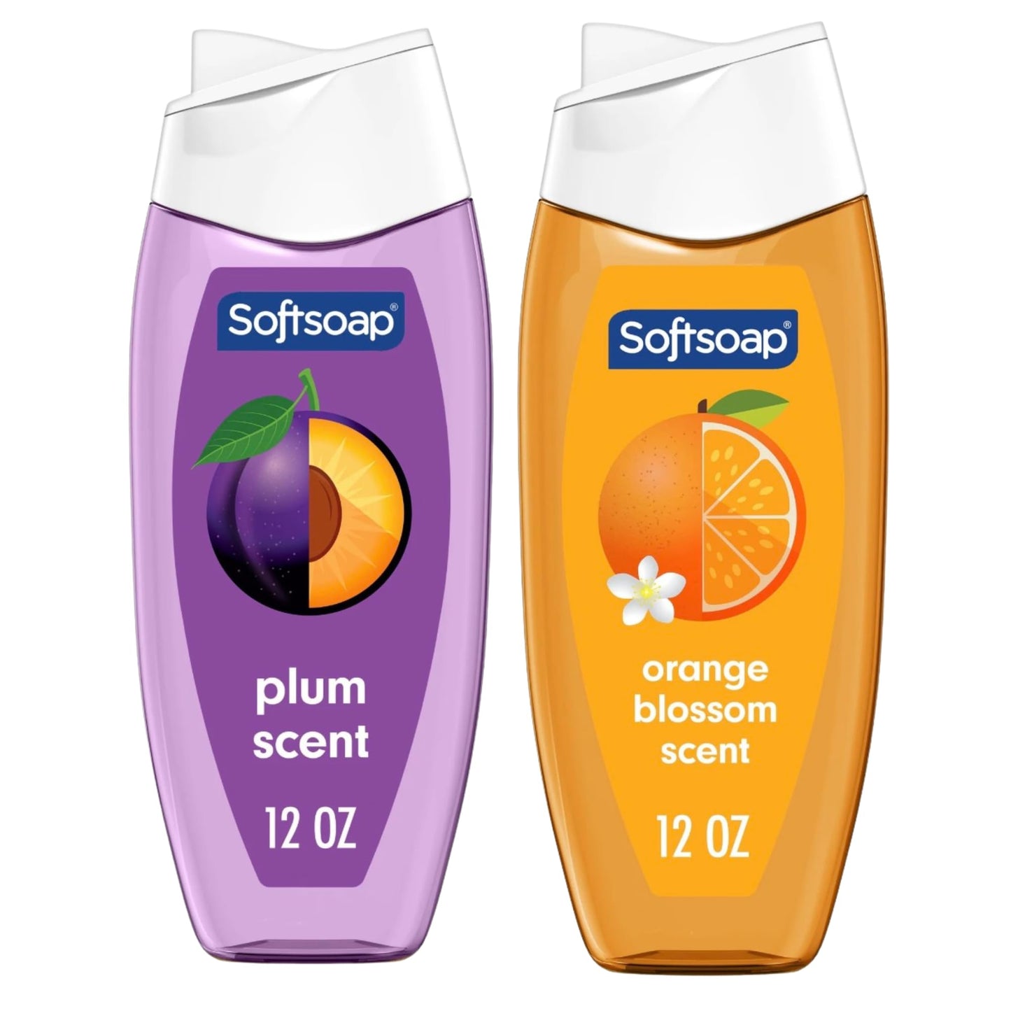 Softsoap Limited Edition Summer Scented Moisturizing Body Wash, Plum and Orange Blossom, 12 oz Each, 2 Pack