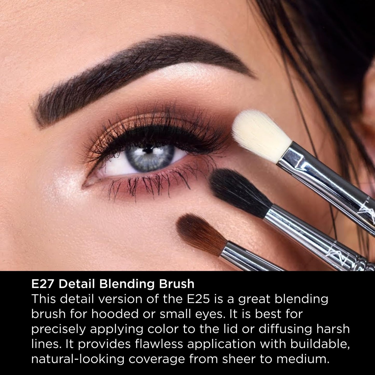 Sigma Beauty Professional E27 Detail Eyeshadow Blending Brush - Eyeshadow Application and Blending Brush - Apply Pigment and Blend Harsh Lines for a