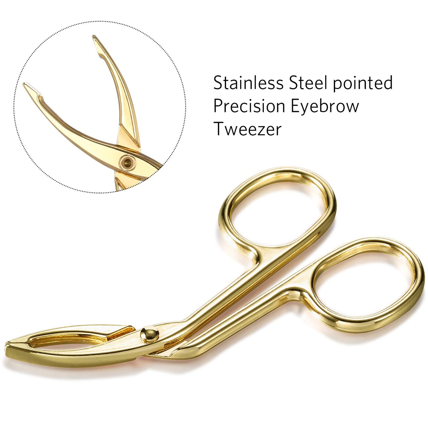 Hicarer 3 Pcs Eyebrow Tweezers Scissor for Women Facial Hair Handle Straight Tip Scissor Shaped Eyebrows Tweezers for Hair Plucker Remover Eyebrows