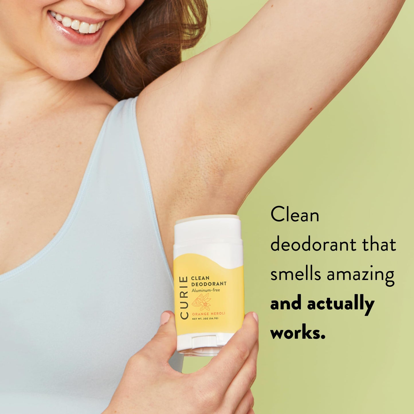 Curie Natural Deodorant for Women - Orange Neroli 2oz Stick - Aluminum Free Deodorant, Paraben Free, Cruelty Free, Non-Toxic Beauty and Personal Care Curie
