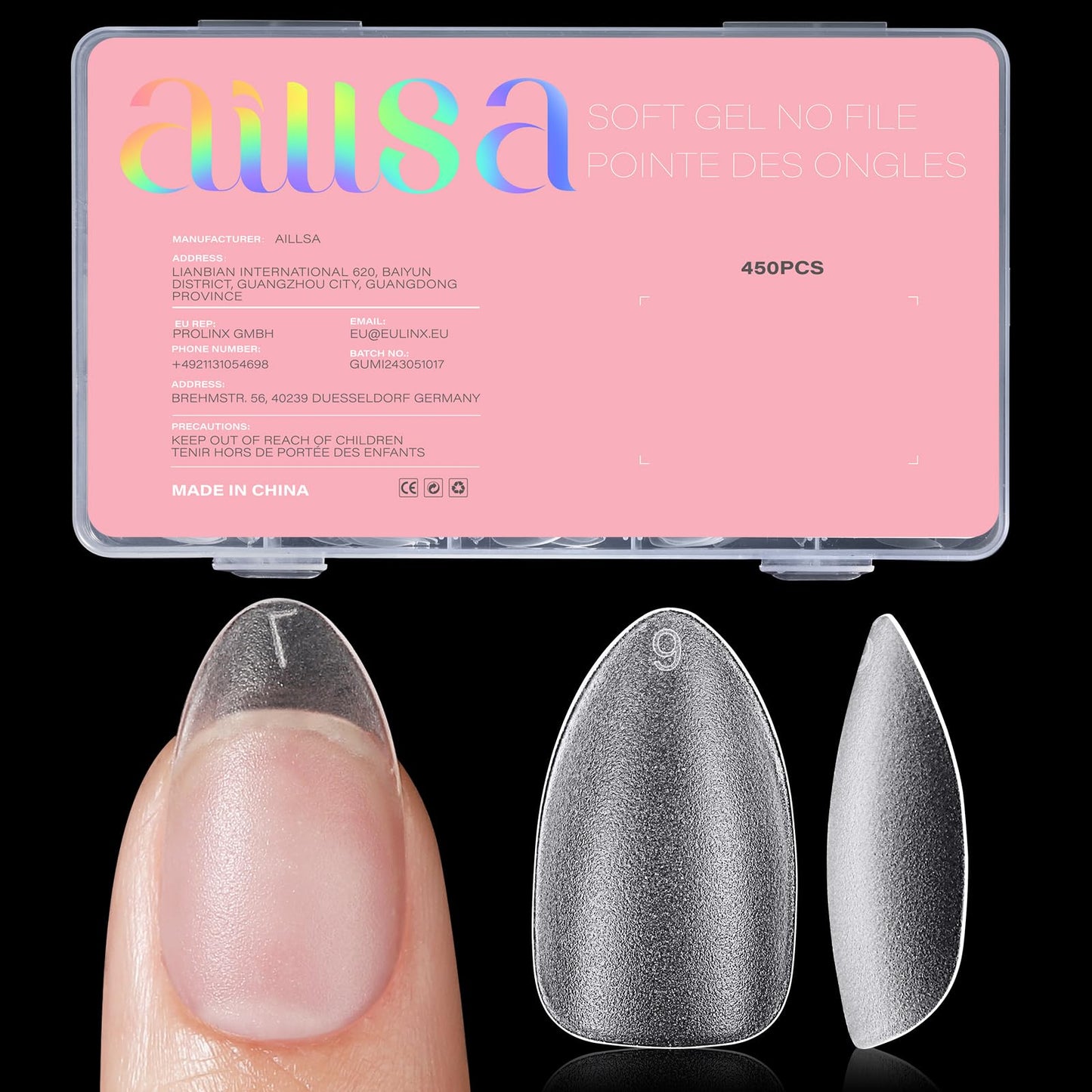 AILLSA Short Almond Nail Tips 450PCS Acrylic Gel Double-sided Matte Beauty and Personal Care AILLSA Default Title