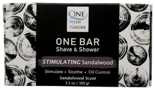 One Bar Shave & Shower Stimulating Sandalwood One With Nature 3.5 oz Bar Soap