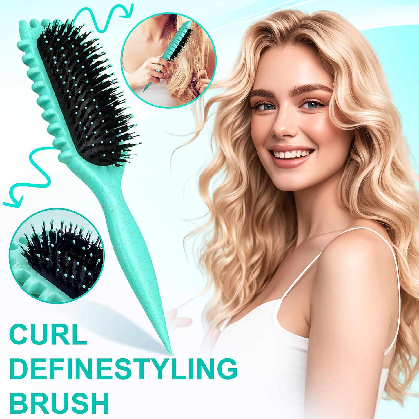 Candy Brush,Curly Hair Brush,Curl Defining Brush,Shaping and Defining Curls for Women Hair Brush for Combing and Shaping,Reduce Pulling and Curl Beauty and Personal Care SMARTBEST