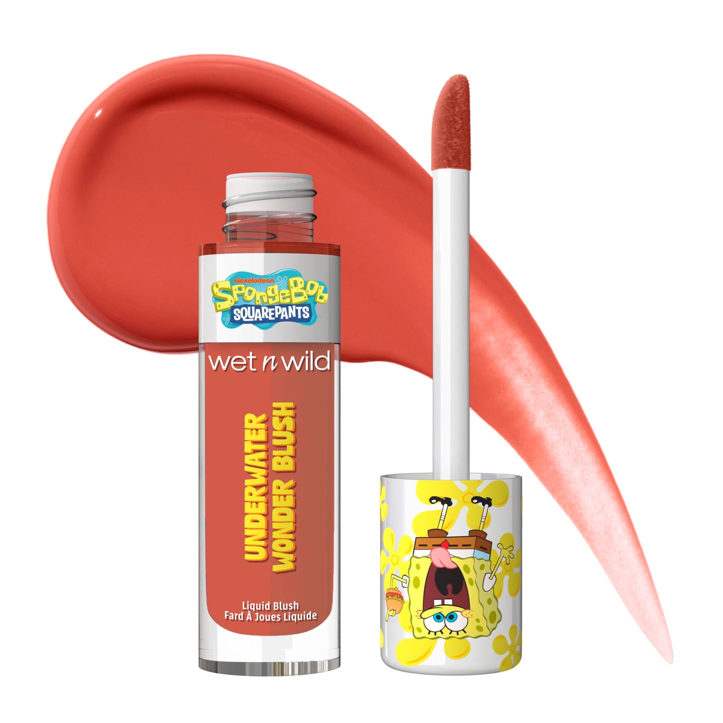 wet n wild SpongeBob Underwater Wonder Liquid Blush, Buildable Shimmery Gel Formula with Seamless Blend & Matte Finish - Perfect Square