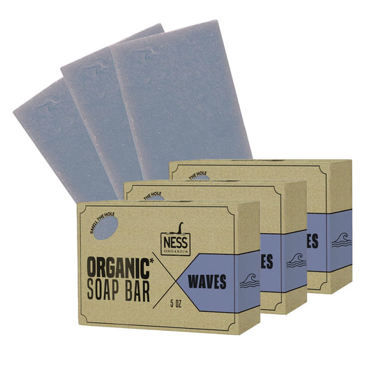 Ness Mens Soap Bar - Waves Scent - Natural Soap For Men - Mens Bar Soap With Organic Ingredients & Essential Oils - Moisturizing Bar Soap - Handmade Beauty & Personal Care Ness Organics