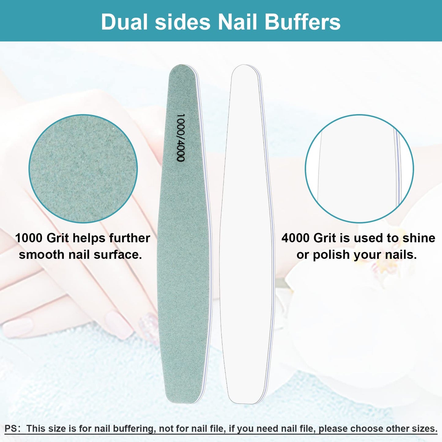Diesisa 15pcs 1000/4000 Grit Nail Files for Natural Nails, Emery Boards for Natural Files, Double-Sided Nail Buffering Manicure Pedicure Nail Supplies