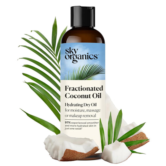 Sky Organics Hydrating fractionated Dry Oil, Coconut Oil, for Moisture, Massage and Makeup Removal, For All Skin Types, 100% Pure and Cold Pressed