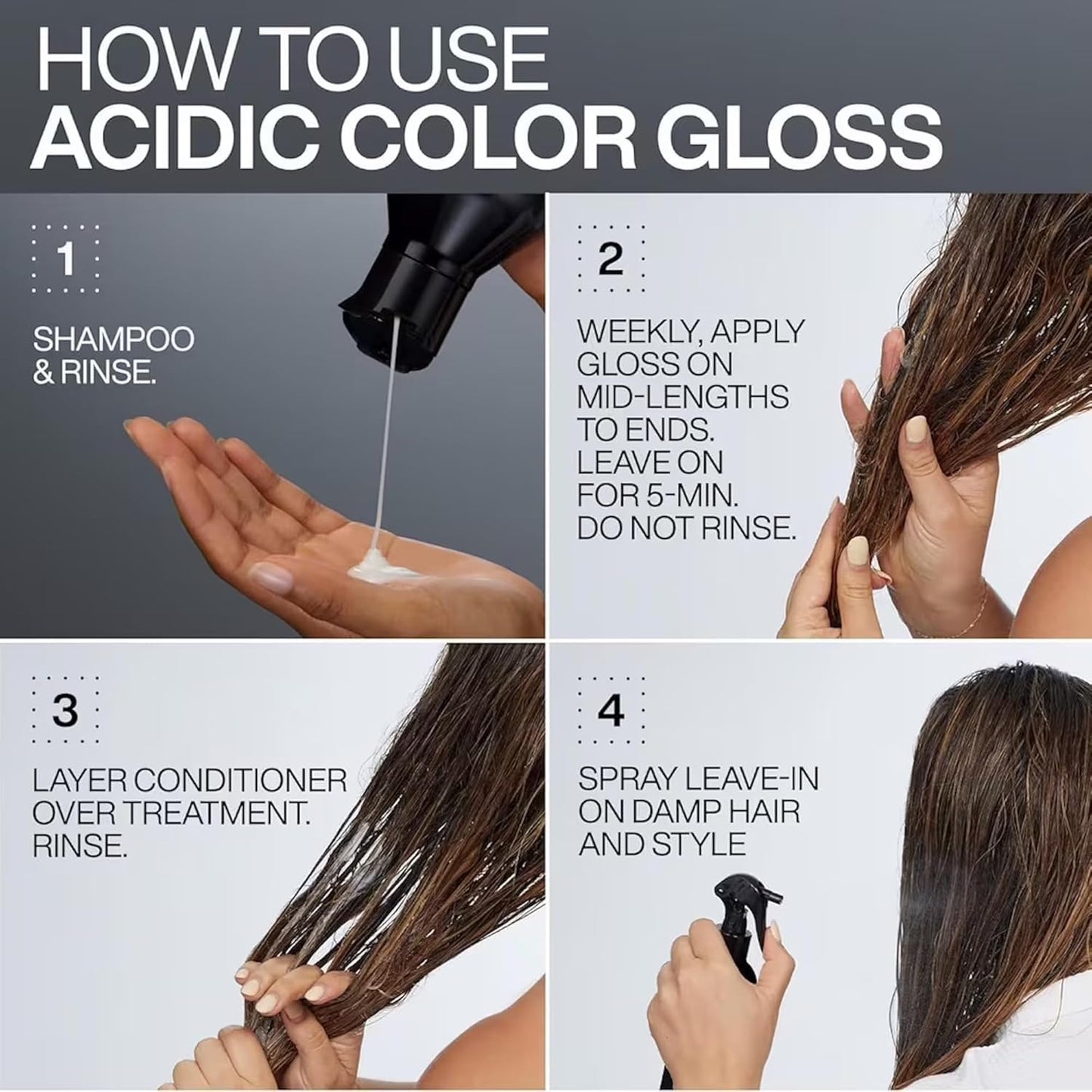 Redken Acidic Color Gloss Shine Mini Kit - Sulfate-Free Shampoo, Conditioner & Heat Protect Leave In Treatment for Hair Shine & Vibrant Color, Travel