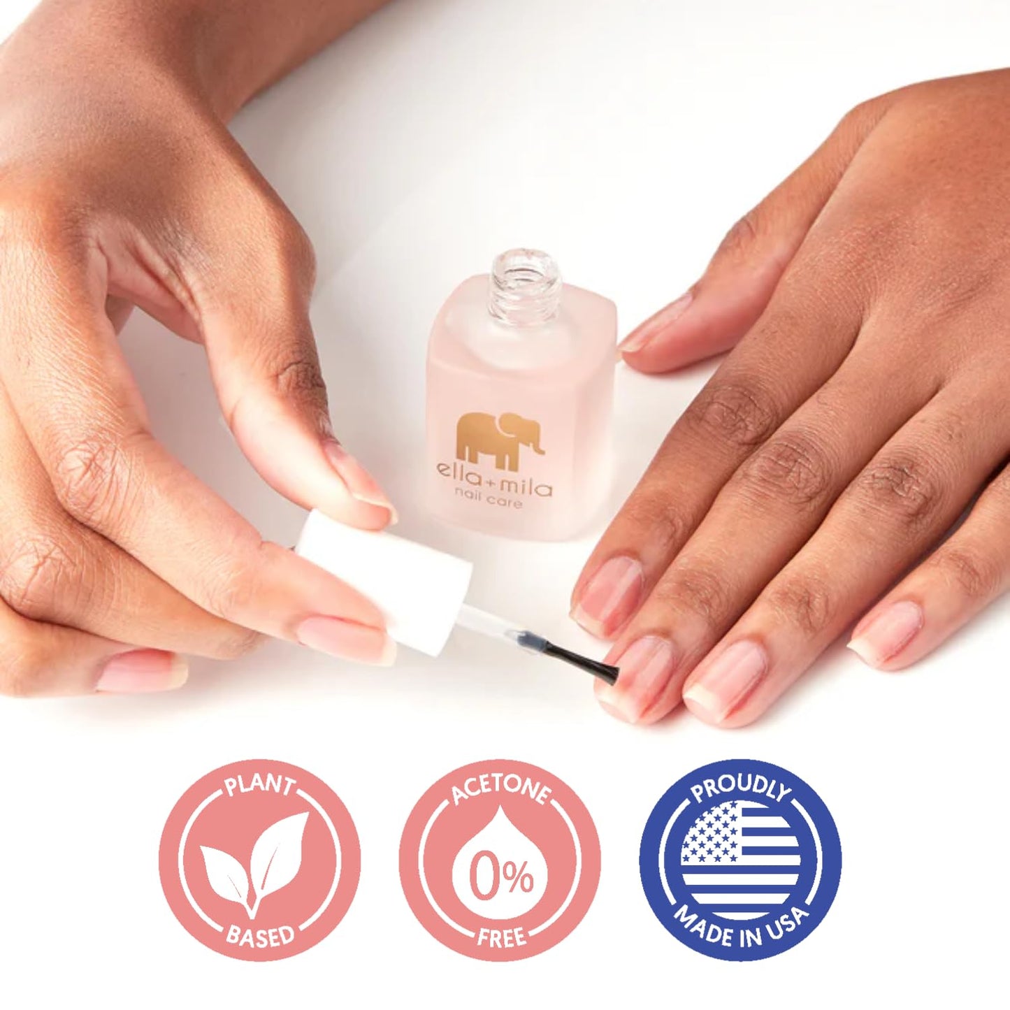 ella+mila "First Aid Kiss" Nail Strengthener and Growth treatment- Nail Repair Solution & Growth Treatment for Thin, Brittle & Damaged Nails - Nail