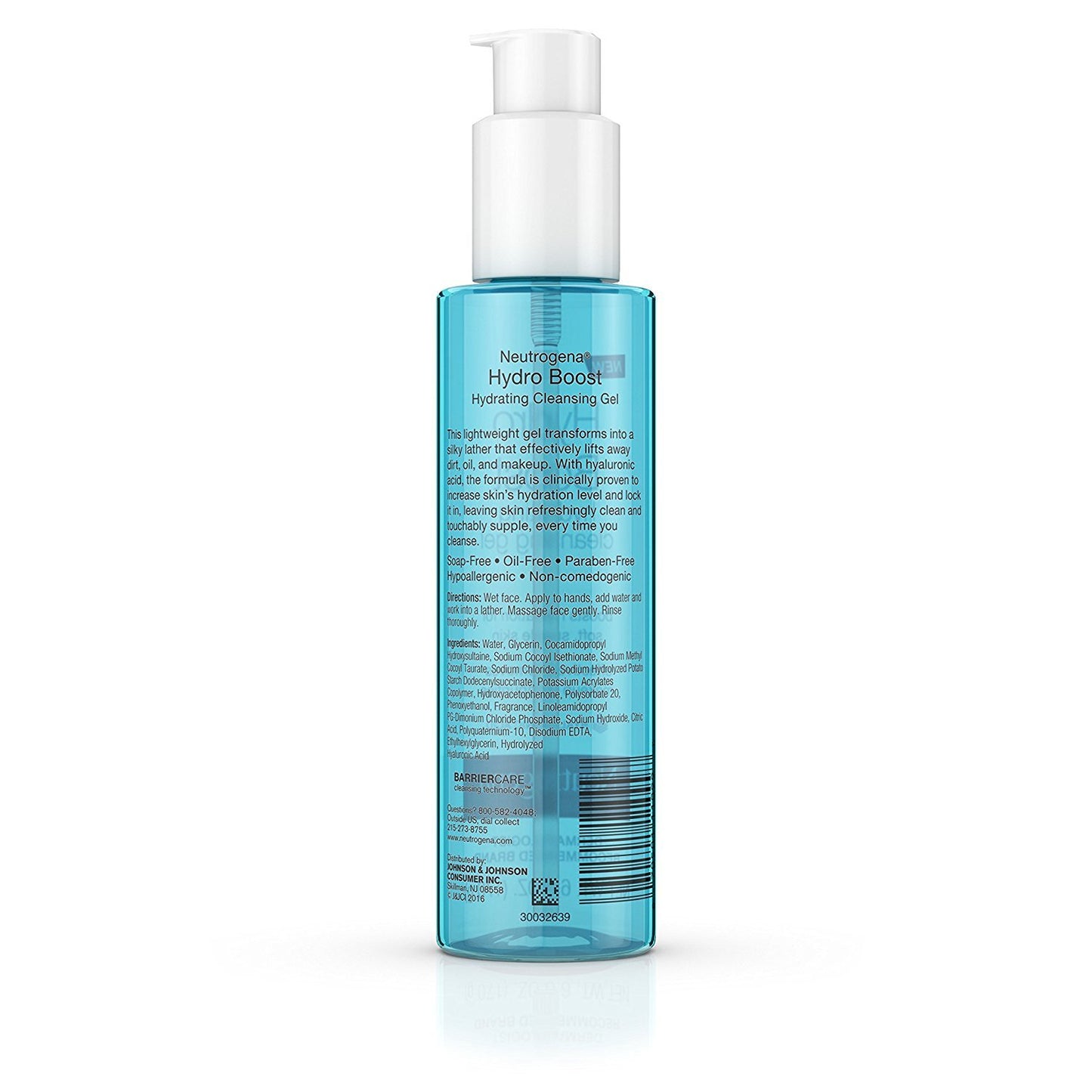 Neutrogena Hydro Boost Lightweight Hydrating Facial Cleansing Gel, Gentle Face Wash & Makeup Remover with Hyaluronic Acid, Hypoallergenic & Non