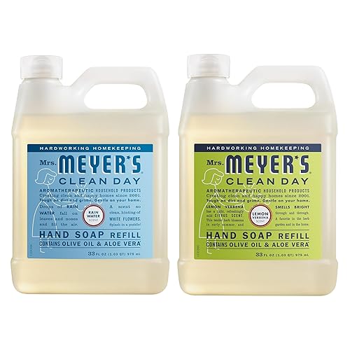Mrs. MEYER'S CLEAN DAY Hand Soap Refill Scent Variety Pack 2 CT (Lemon Verbena + Rain Water)
